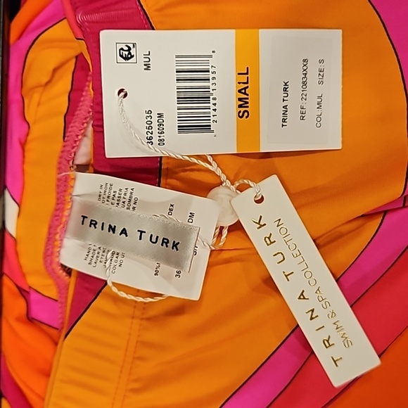 💕TRINA TURK💕 Vivid Vista Swim Pant ~ Multi-Color Retro Print Small S NWT - Picture 10 of 12